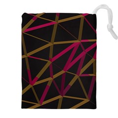 3d Lovely Geo Lines Xi Drawstring Pouch (4xl) by Uniqued