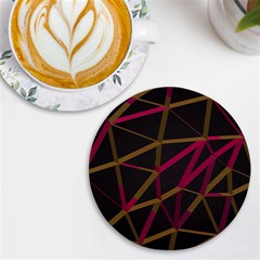 3d Lovely Geo Lines Xi Uv Print Round Tile Coaster by Uniqued