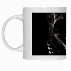 Creepy Women Mannequin Portrait White Mugs by dflcprintsclothing