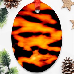 Orange Waves Abstract Series No2 Ornament (oval) by DimitriosArt