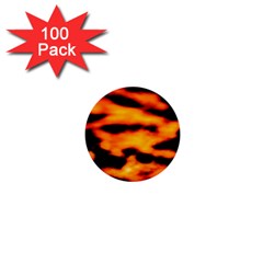 Orange Waves Abstract Series No2 1  Mini Buttons (100 Pack)  by DimitriosArt