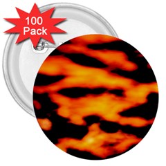 Orange Waves Abstract Series No2 3  Buttons (100 Pack)  by DimitriosArt