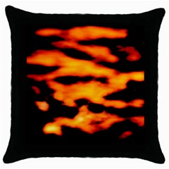 Orange Waves Abstract Series No2 Throw Pillow Case (black) by DimitriosArt