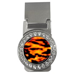 Orange Waves Abstract Series No2 Money Clips (cz)  by DimitriosArt