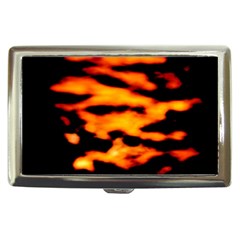 Orange Waves Abstract Series No2 Cigarette Money Case by DimitriosArt