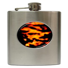 Orange Waves Abstract Series No2 Hip Flask (6 Oz) by DimitriosArt