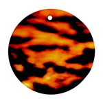 Orange Waves Abstract Series No2 Round Ornament (Two Sides) Back