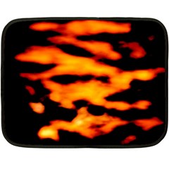 Orange Waves Abstract Series No2 Fleece Blanket (mini) by DimitriosArt