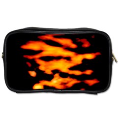 Orange Waves Abstract Series No2 Toiletries Bag (two Sides) by DimitriosArt