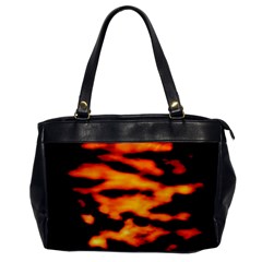 Orange Waves Abstract Series No2 Oversize Office Handbag by DimitriosArt