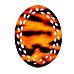 Orange Waves Abstract Series No2 Oval Filigree Ornament (Two Sides) Front