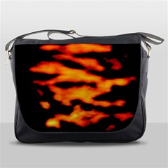 Orange Waves Abstract Series No2 Messenger Bag by DimitriosArt