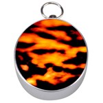 Orange Waves Abstract Series No2 Silver Compasses Front