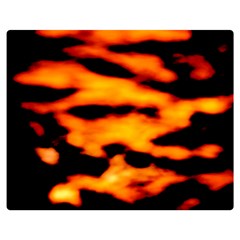 Orange Waves Abstract Series No2 Double Sided Flano Blanket (medium)  by DimitriosArt