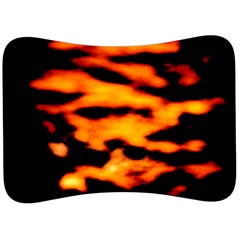 Orange Waves Abstract Series No2 Velour Seat Head Rest Cushion by DimitriosArt