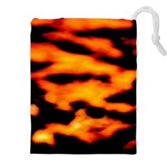 Orange Waves Abstract Series No2 Drawstring Pouch (4xl) by DimitriosArt