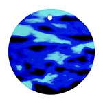 Blue Waves Abstract Series No11 Ornament (Round) Front