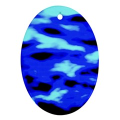 Blue Waves Abstract Series No11 Ornament (oval) by DimitriosArt