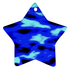 Blue Waves Abstract Series No11 Ornament (star) by DimitriosArt