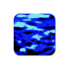 Blue Waves Abstract Series No11 Rubber Square Coaster (4 Pack) by DimitriosArt