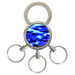 Blue Waves Abstract Series No11 3-ring Key Chain by DimitriosArt