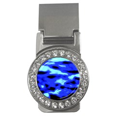 Blue Waves Abstract Series No11 Money Clips (cz)  by DimitriosArt