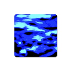 Blue Waves Abstract Series No11 Square Magnet by DimitriosArt