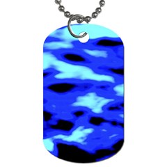 Blue Waves Abstract Series No11 Dog Tag (two Sides) by DimitriosArt