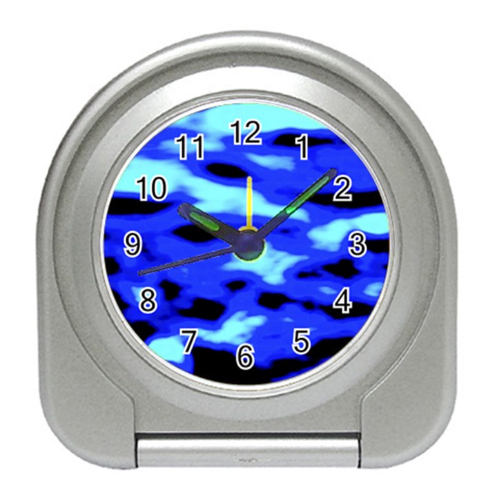 Blue Waves Abstract Series No11 Travel Alarm Clock