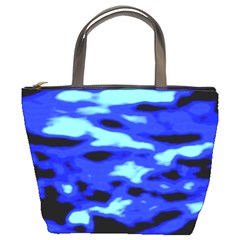 Blue Waves Abstract Series No11 Bucket Bag by DimitriosArt