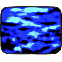 Blue Waves Abstract Series No11 Double Sided Fleece Blanket (mini)  by DimitriosArt