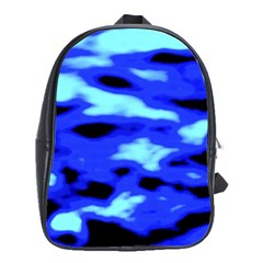 Blue Waves Abstract Series No11 School Bag (large) by DimitriosArt