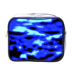 Blue Waves Abstract Series No11 Mini Toiletries Bag (one Side) by DimitriosArt