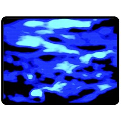 Blue Waves Abstract Series No11 Fleece Blanket (large)  by DimitriosArt