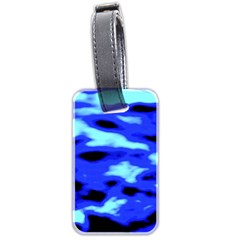 Blue Waves Abstract Series No11 Luggage Tag (two Sides) by DimitriosArt