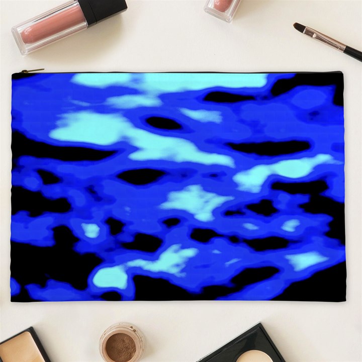 Blue Waves Abstract Series No11 Cosmetic Bag (XXL)