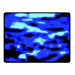 Blue Waves Abstract Series No11 Double Sided Fleece Blanket (small)  by DimitriosArt