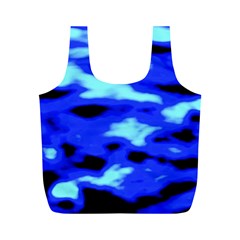 Blue Waves Abstract Series No11 Full Print Recycle Bag (m) by DimitriosArt