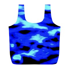 Blue Waves Abstract Series No11 Full Print Recycle Bag (l) by DimitriosArt