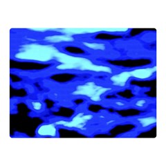 Blue Waves Abstract Series No11 Double Sided Flano Blanket (mini)  by DimitriosArt