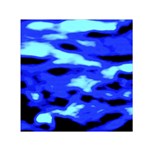 Blue Waves Abstract Series No11 Small Satin Scarf (Square) Front