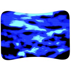 Blue Waves Abstract Series No11 Velour Seat Head Rest Cushion by DimitriosArt