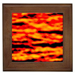 Red  Waves Abstract Series No14 Framed Tile by DimitriosArt