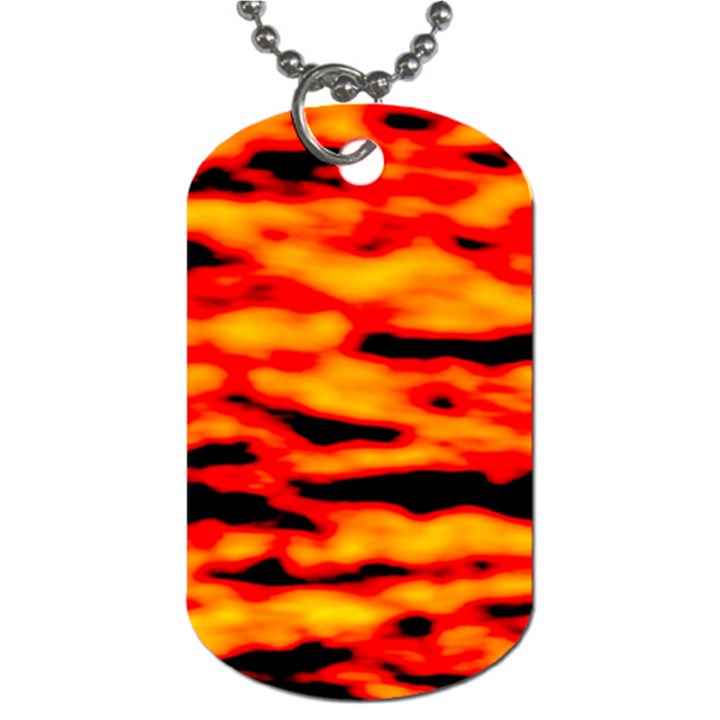 Red  Waves Abstract Series No14 Dog Tag (One Side)