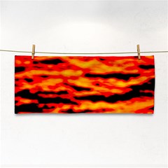 Red  Waves Abstract Series No14 Hand Towel by DimitriosArt