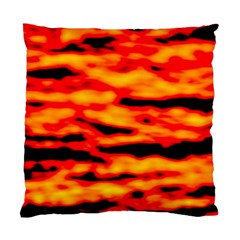 Red  Waves Abstract Series No14 Standard Cushion Case (one Side) by DimitriosArt