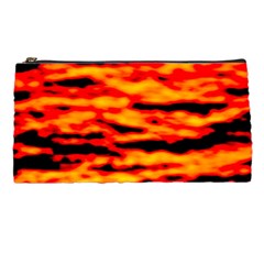 Red  Waves Abstract Series No14 Pencil Case by DimitriosArt