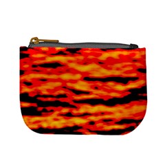 Red  Waves Abstract Series No14 Mini Coin Purse by DimitriosArt