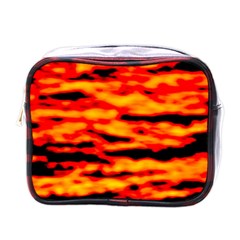 Red  Waves Abstract Series No14 Mini Toiletries Bag (one Side) by DimitriosArt