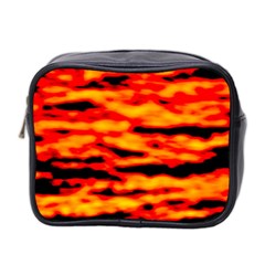 Red  Waves Abstract Series No14 Mini Toiletries Bag (two Sides) by DimitriosArt